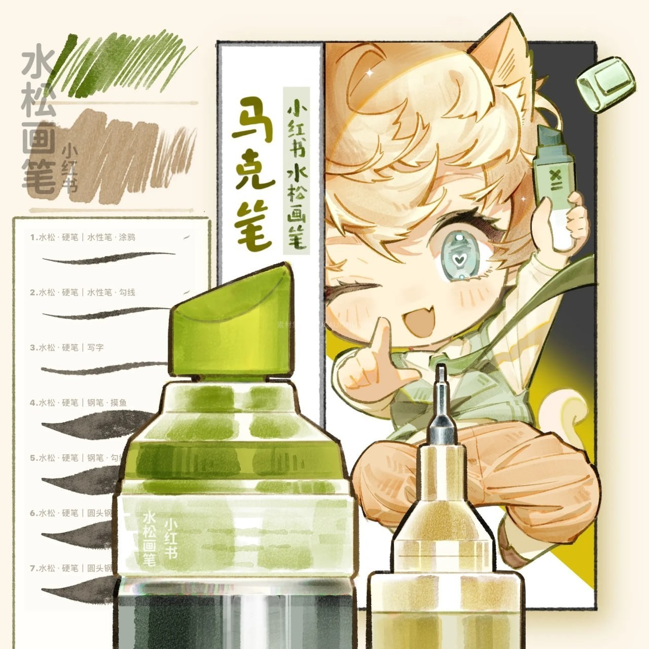 30+Procreate马克笔勾线上色笔刷(附纹理)